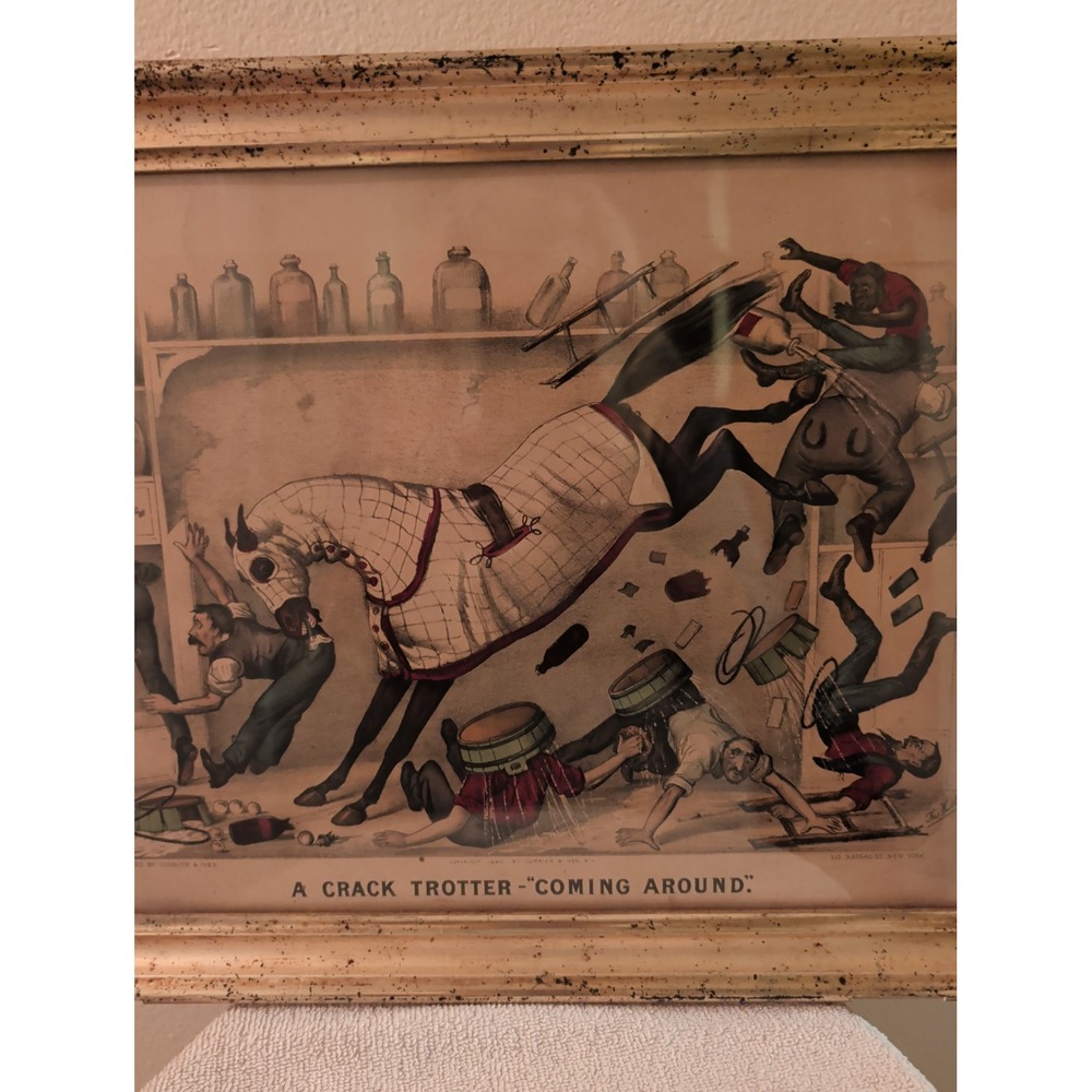 RARE 1880 Currier & Ives "Crack Trotter" Thomas Worth Horse Prints Kennedy - Picture 2 of 10